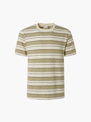 Camiseta No Excess a rayas en crema