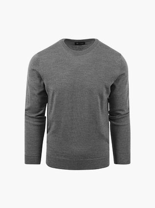 Suitable Merino Pullover Rundhals Antracit