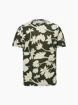 Cast Iron T-shirt Blomster Mørkegrøn