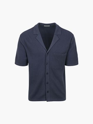 KnowledgeCotton Apparel dzianinowy top w kolorze granatowym