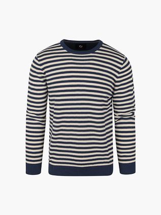 Passande Tröja Rund Hals Blå Randig