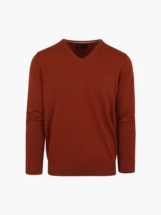 Suitable Pullover Vini con scollo a V arancione
