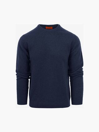 Suitable Rundhals Pullover aus Lammswolle Marineblau