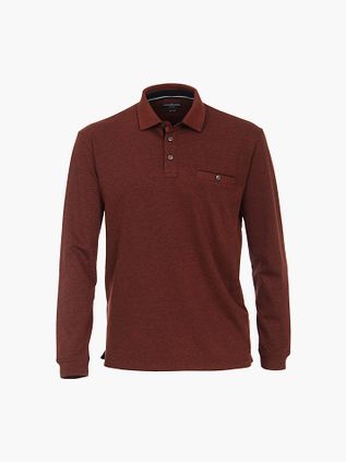 CASAMODA langermet polo i mørkerød