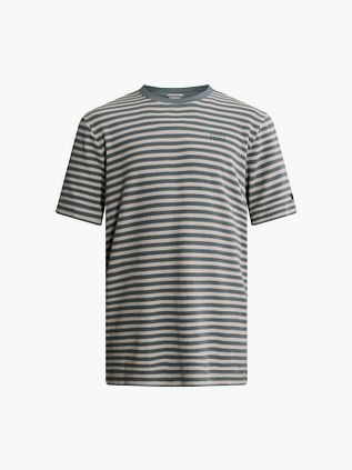 T-shirt w paski Cast Iron Stripe Blue Mirage w kolorze niebieskim