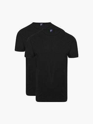 Alan Red Derby T-Shirt z okrągłym dekoltem czarny (2-pack)