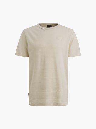 PME Legend Jacquard Stripe T-Shirt Ecru