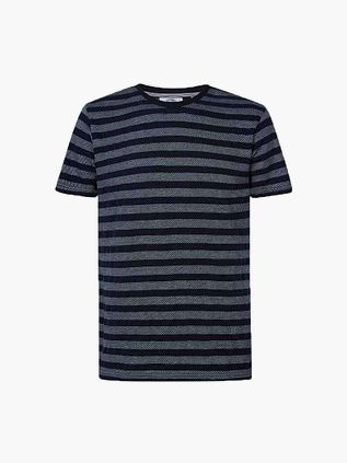 Petrol T Shirt Streifen Dunkelblau