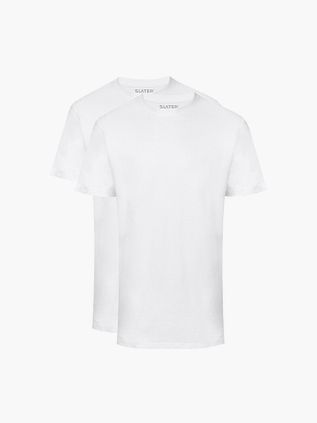 Slater 2-pak Amerikansk T-shirt Hvid