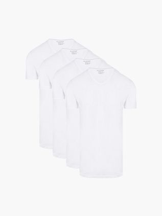 Slater 4-pack Basic T-Shirt Extra Lungo con scollo a V Bianco