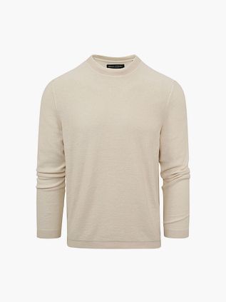 Sweter Marc O'Polo z okrągłym dekoltem w kolorze ecru
