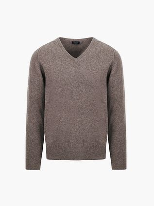 Sweter William Lockie z jagnięcej wełny Vole w kolorze brązowo-szarym