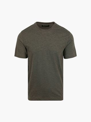 Camiseta Marc O'Polo Slub Stripes en verde oscuro