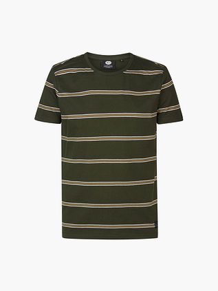 Petrol T-shirt Rugby Stribet Mørkegrøn
