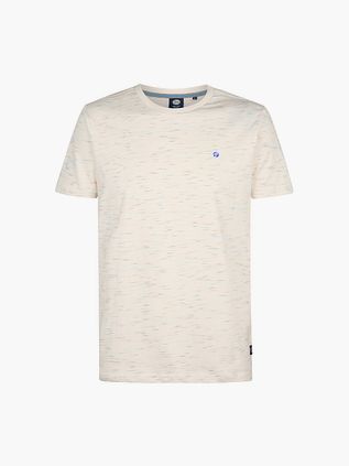 Petrol T-shirt Sandsten Melange Ecru