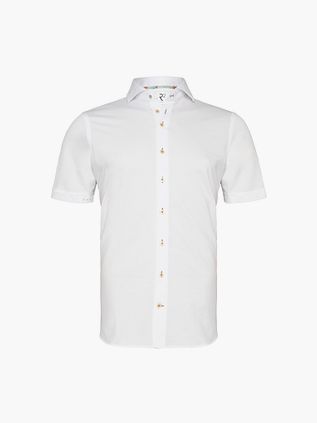 R2 Chemise Japanese Knitted Manches Courtes Blanche