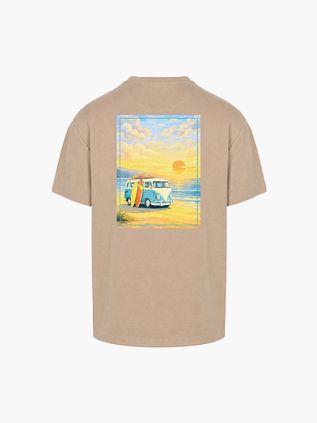 T-shirt Suitable Rink Heavy Jersey z nadrukiem na plecach w kolorze taupe