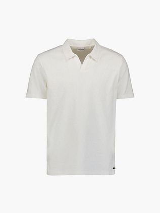 Żakardowa koszulka polo No Excess Riva w kolorze ecru