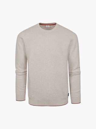 Blue Industry Trøje i Let Beige med Strukturmønster