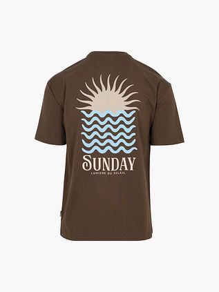 T-shirt Supply & Co z nadrukiem na plecach w kolorze brązowym