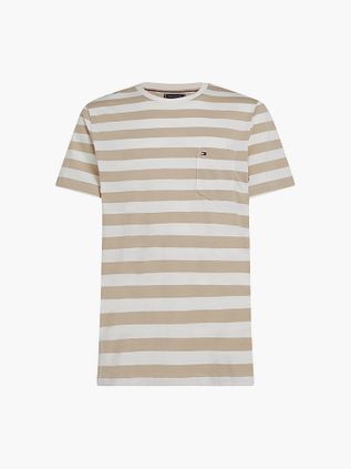 Tommy Hilfiger T-Shirt w paski beżowy