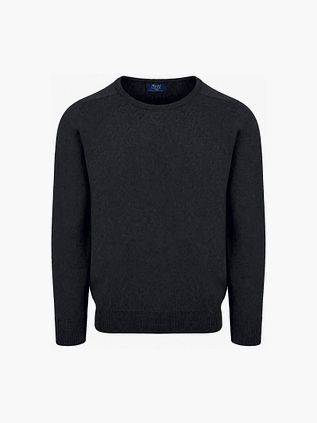 William Lockie Pullover Lammwolle Charcoal Grau