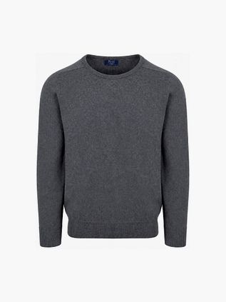 William Lockie Pullover Lammwolle Cliff Grau