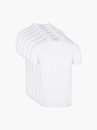 Slater 6-pakke Basic Fit T-skjorte Hvit