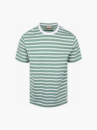 T-shirt Armor-Lux Héritage w paski w kolorze zielonym