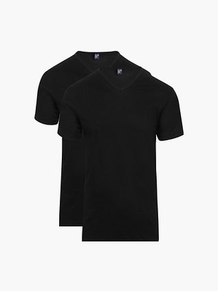 Alan Red T-Shirt de cuello en V Vermont negro (pack de 2)