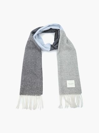 Profuomos tørklæde i lamuld, gråt og blåt
