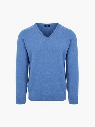 William Lockie Col-V Agneline Jeans Bleu