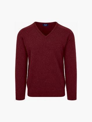 William Lockie V-Neck Lambswool Bordeaux