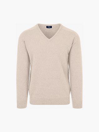William Lockie V-Neck Lambswool Linen