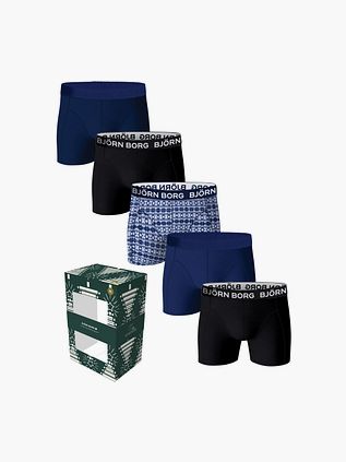 Björn Borg Boxershorts Cotton Stretch 5-Pack Blauw