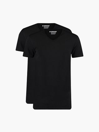 Garage 2-Pack Basic T-Shirt z bawełny organicznej z dekoltem V w kolorze czarnym