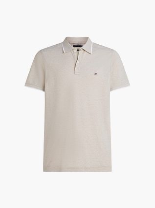 Polo in piqué di lino Tommy Hilfiger Beige