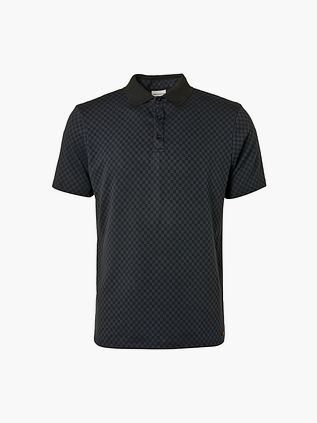 Polo No Excess con estampado de bloques en negro y navy
