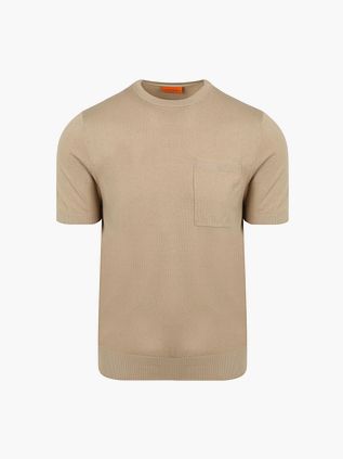 T-shirt Suitable Compact z kieszonką w kolorze taupe