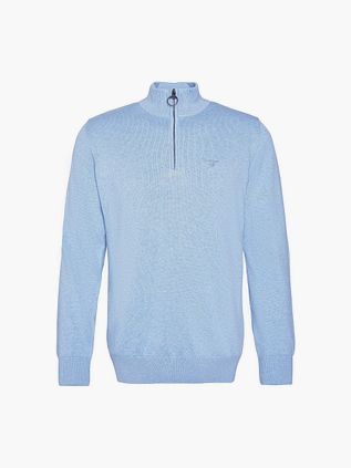 Barbour Half Zip Striktrøje Lyseblå