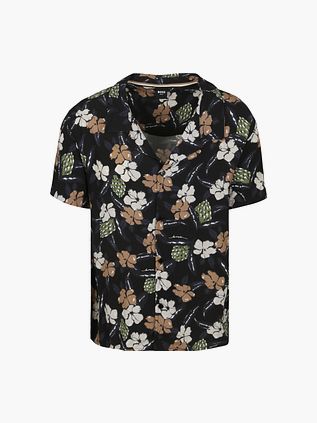 BOSS Beach skjorte Blomst Sort