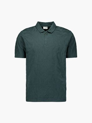 No Excess Polo Mezza Zip Dark Steel