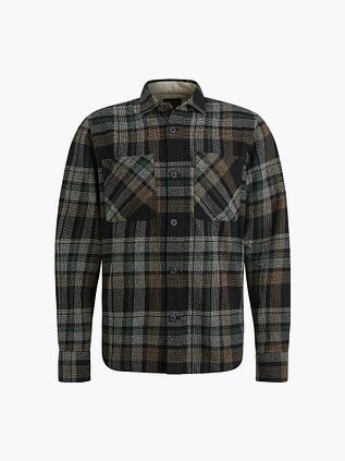 PME Legend Overshirt w kratę czarno-szary