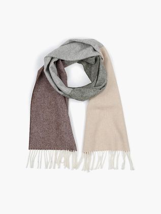 Profuomo Sjaal Lamswol Grijs Beige Bruin