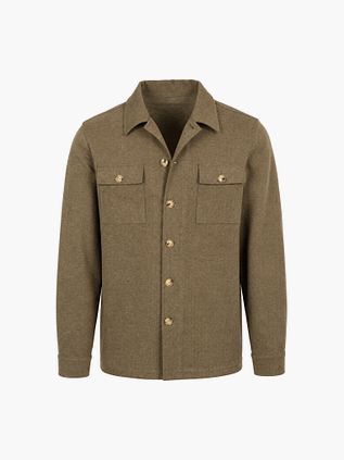 Suitable Herringbone Overshirt Green