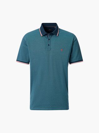 Koszulka polo CASAMODA Piqué z kontrastowymi detalami w kolorze petrol