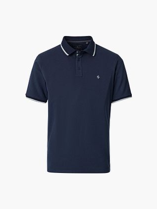 Koszulka polo CASAMODA z piki z kontrastowymi detalami, granatowa