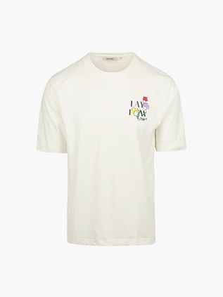 T-shirt Shiwi Finn Sketched Flowers z nadrukiem, kolor ecru