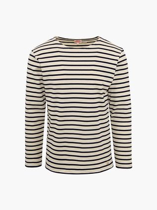 Armor-Lux Pull Rayures Noir Ecru