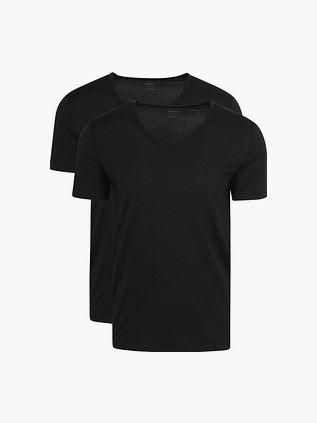 Mey Dry Cotton Camiseta Negro pack de 2 unidades